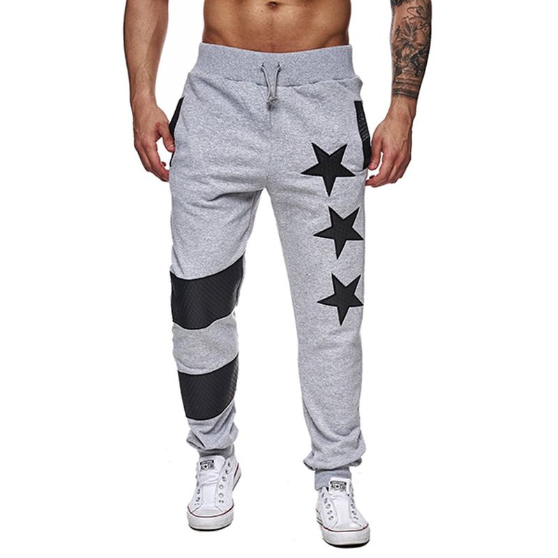 Heren Sportbroek Elastische Taille Sterren Patroon Casual Broek