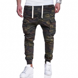 Herenmode Camouflage Bedrukte Tether Belt Casual Broek