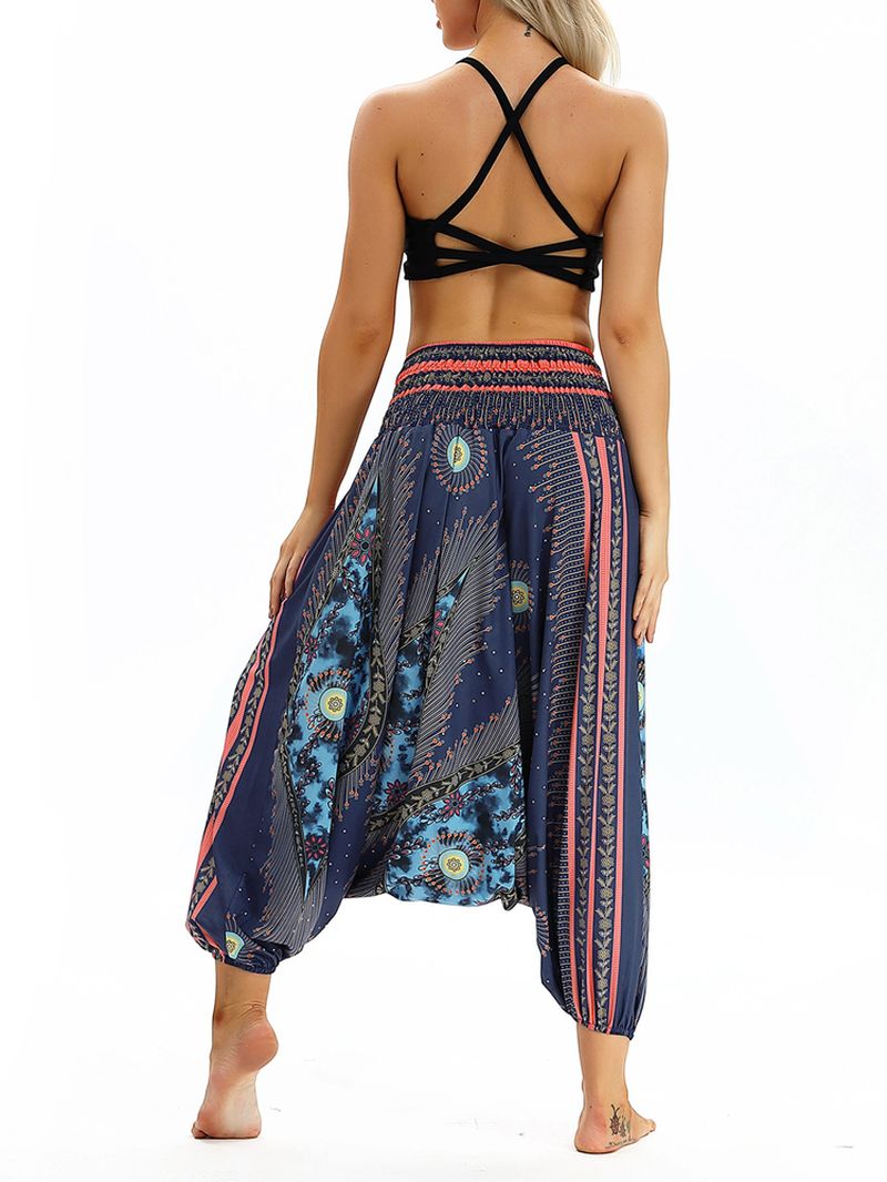 Hoge Taille Thaise Etnische Print Casual Losse Yoga Harembroek