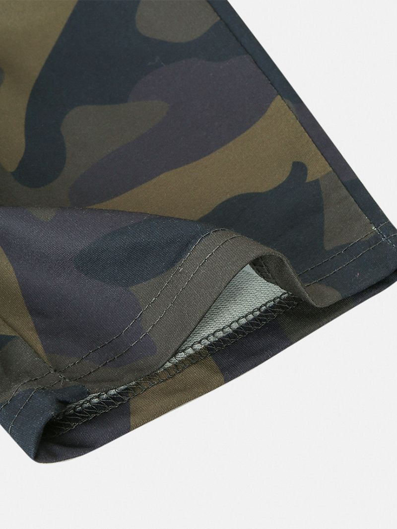 Katoenen Heren Camouflage Trekkoord Casual Broek Met Zak