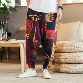 Losse Hiphop Nationale Stijl Linnen Casual Broek Heren Los