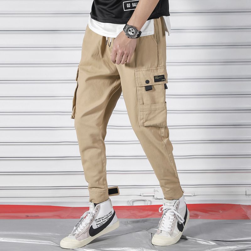 Nine-point Pants Trendy Herenoverall Met Meerdere Zakken Voor Heren