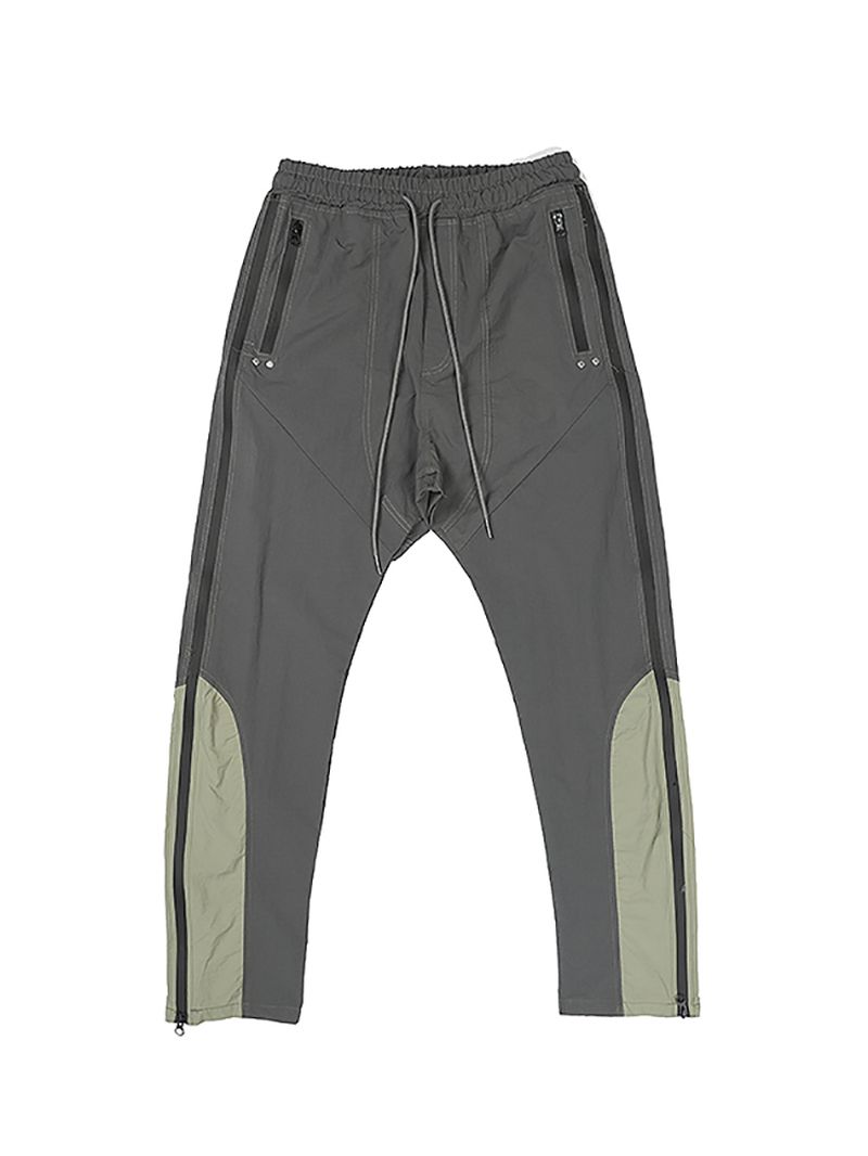 Nylon Joggingbroek Met Panelen En Rits