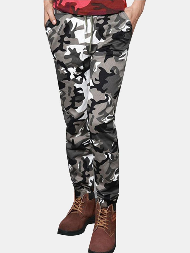 Plus Size Camouflage Outdoor Casual Broek Mode Haren Beam Voeten Broek