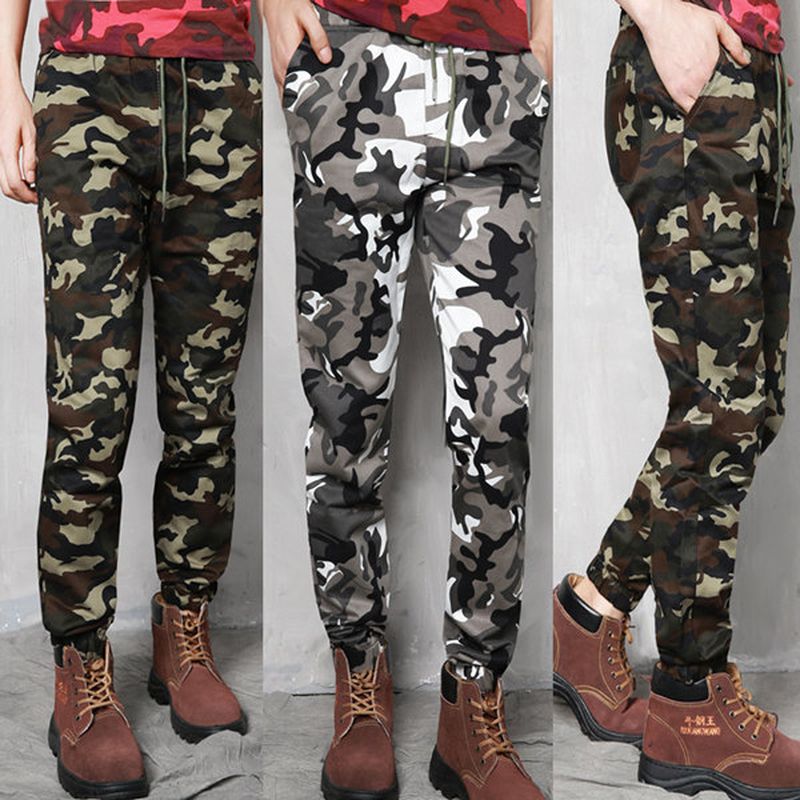 Plus Size Camouflage Outdoor Casual Broek Mode Haren Beam Voeten Broek