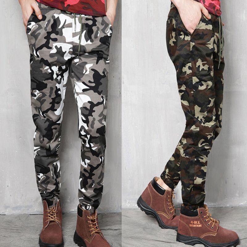 Plus Size Camouflage Outdoor Casual Broek Mode Haren Beam Voeten Broek