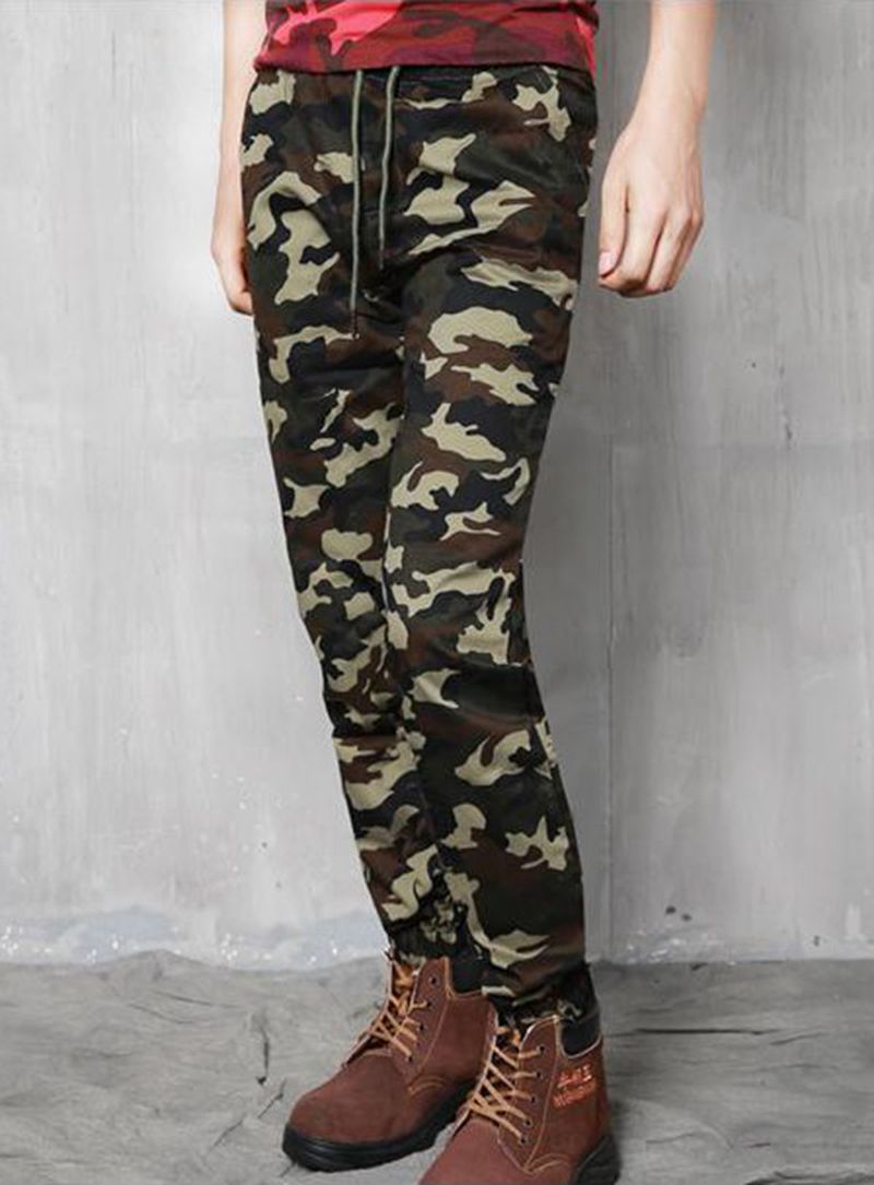 Plus Size Camouflage Outdoor Casual Broek Mode Haren Beam Voeten Broek