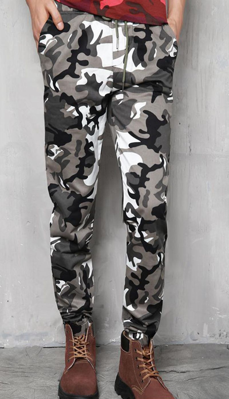 Plus Size Camouflage Outdoor Casual Broek Mode Haren Beam Voeten Broek