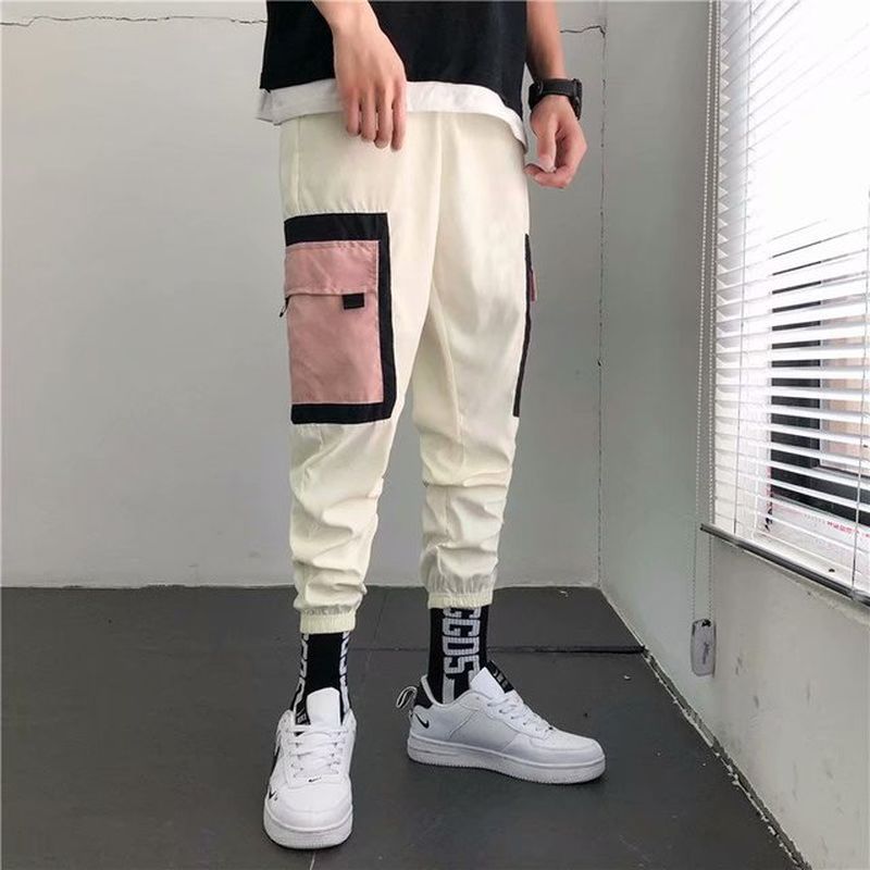 Seizoen Nieuwe Stijl Sluiting Voeten Overalls Mannen Nationale Tij Wilde Grote Zak Mannen Broek Japanse Losse Casual Broek