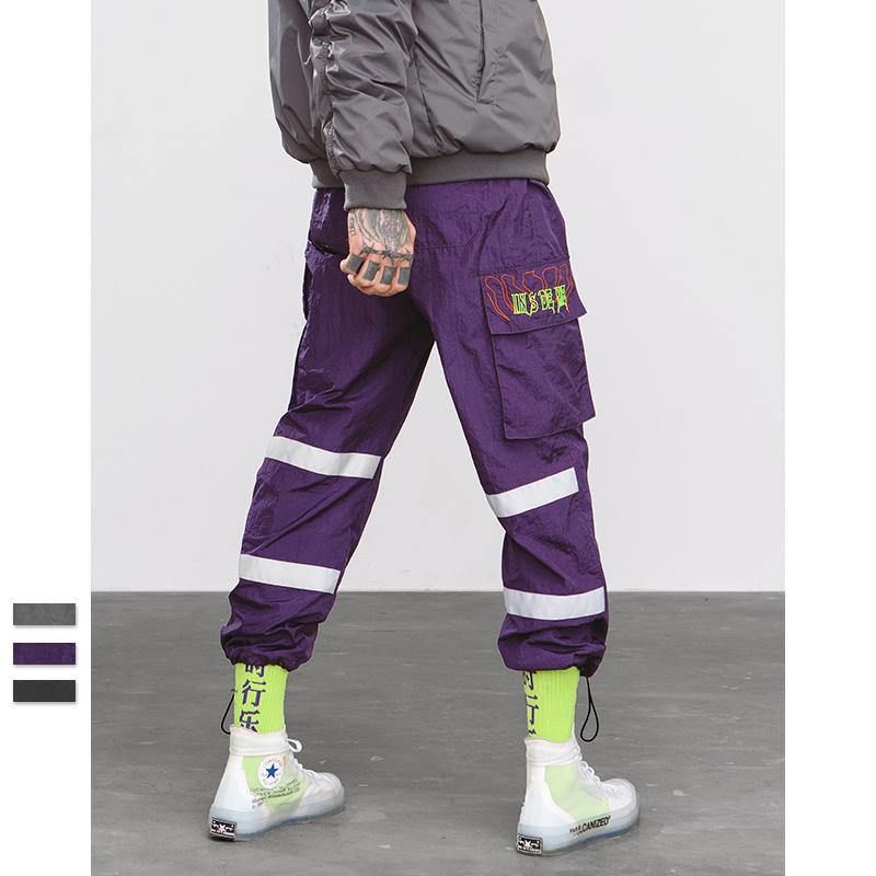 Windjack Broek Nacht Sporting Fluorescerende Losse Broek Streetwear Merkkleding Straat Joggingbroek