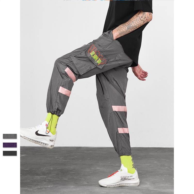 Windjack Broek Nacht Sporting Fluorescerende Losse Broek Streetwear Merkkleding Straat Joggingbroek