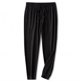 Zomer Nieuwe Casual Herenbroek Pure Kleur Mulberry Silk Gebreide Broek