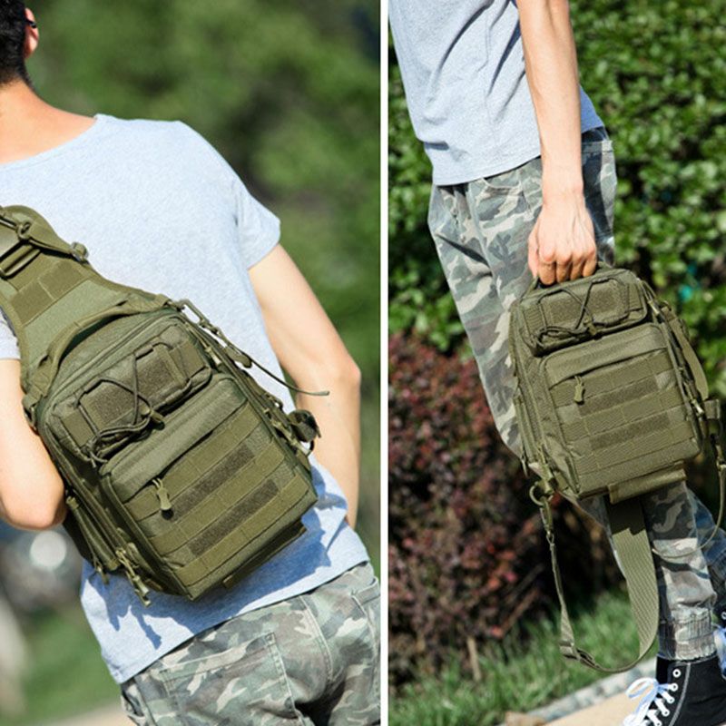 Heren Nylon Camouflage Grote Capaciteit Multi-carry Tactical Travel Outdoor Borsttas Schoudertas