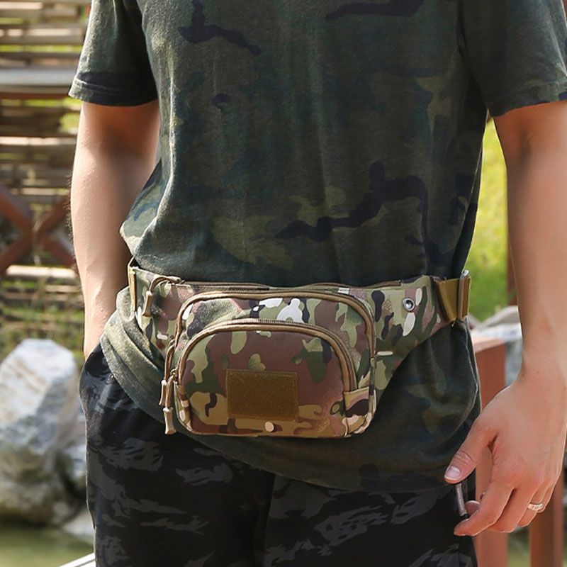 Heren Nylon Multi-carry Multi-pocket Outdoor Tactische Camouflage Rijden Heuptas Schoudertas Borsttas