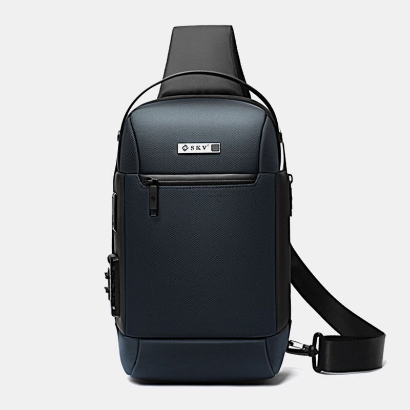 Heren Oxford Anti-diefstal Code Lock Ontwerp Waterdichte Borsttas Grote Capaciteit Usb Opladen Multifunctionele Crossbody Tas Schoudertas