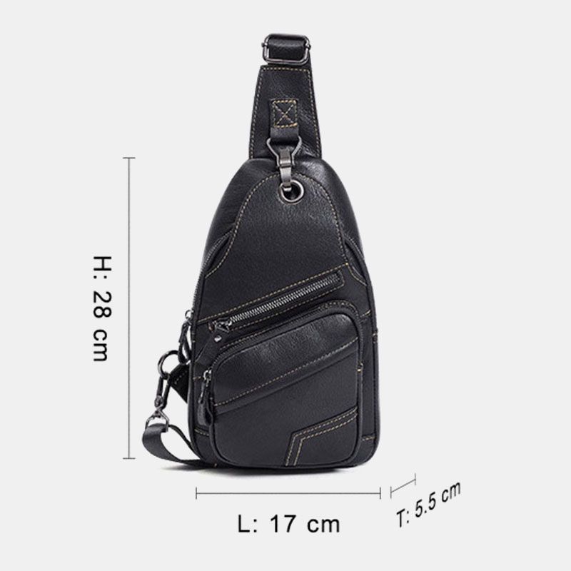 Mannen Echt Leer Grote Capaciteit Outdoor Casual Borsttas Converteerbare Schouderriem Multi-pocket Schoudertas Crossbody Tas