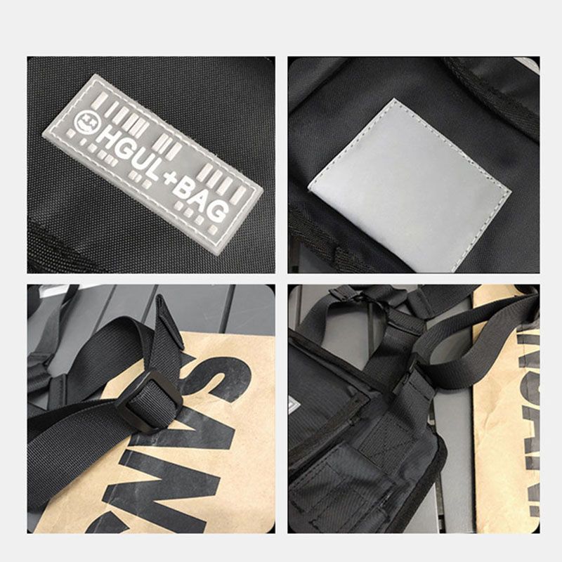 Unisex Oxford Doek Letterpatroon Multi-pocket Tactical Bag Borsttas Rugzak
