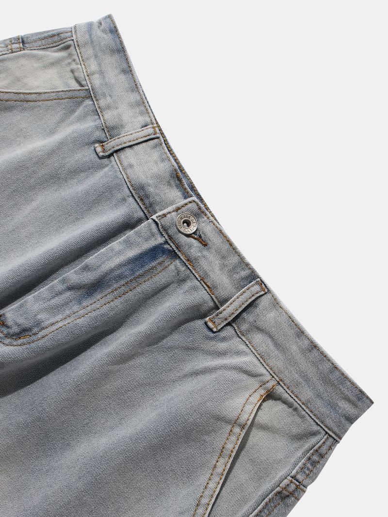 Casual Denim Shorts Met Gaten Voor Heren