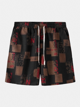 Casual Losse Shorts Met Vintage Print Voor Heren