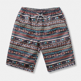 Casual Strandboardshorts Met Etnische Stijl Voor Heren