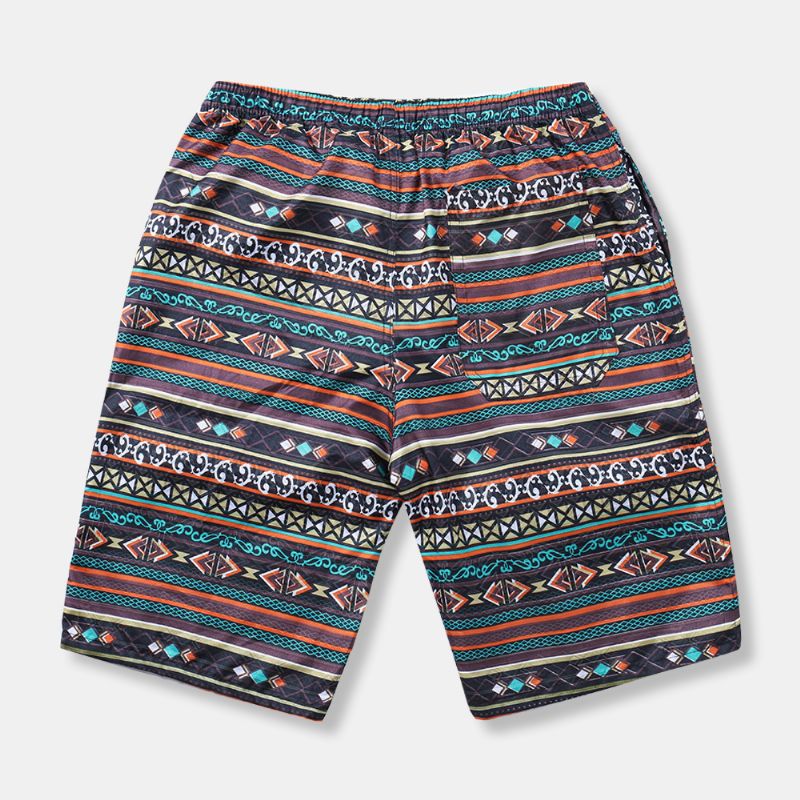 Casual Strandboardshorts Met Etnische Stijl Voor Heren