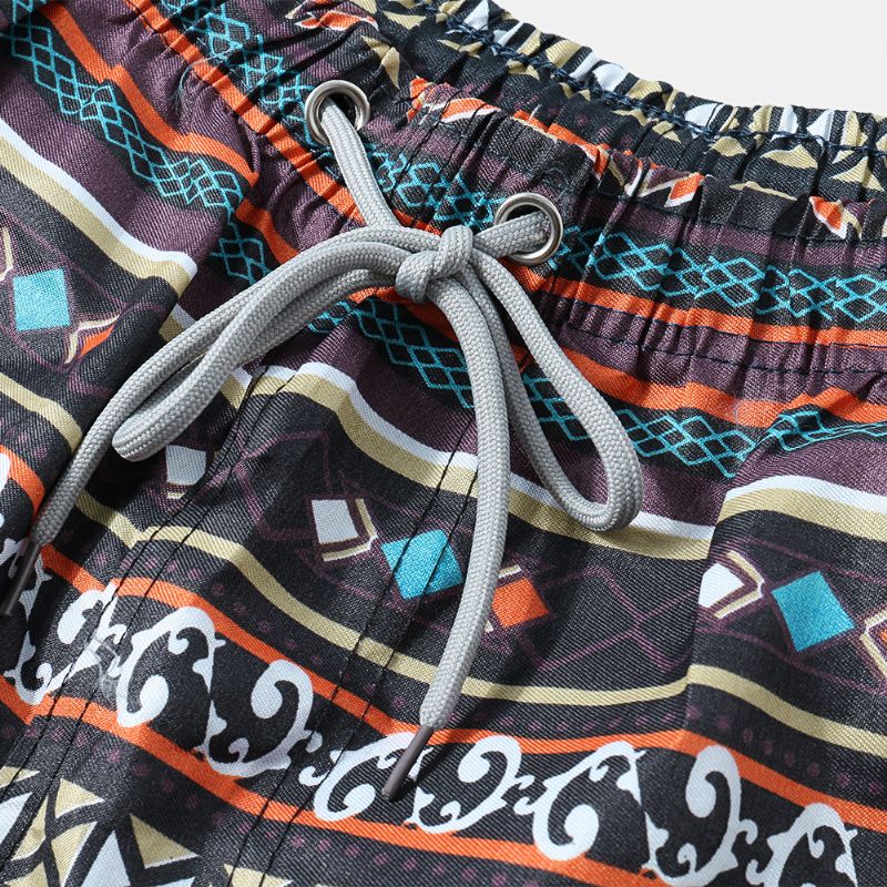 Casual Strandboardshorts Met Etnische Stijl Voor Heren