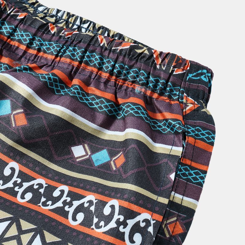 Casual Strandboardshorts Met Etnische Stijl Voor Heren