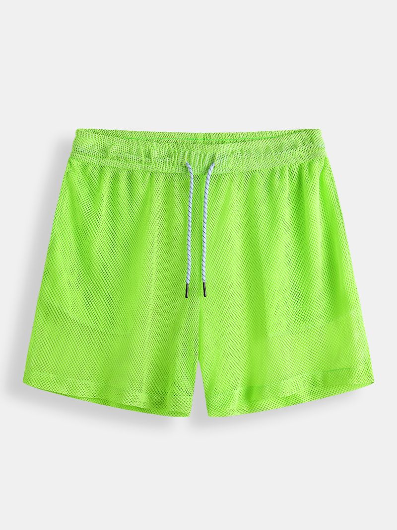 Effen Mesh Doorschijnende Boardshort