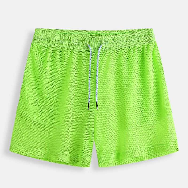 Effen Mesh Doorschijnende Boardshort