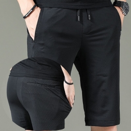 Elastische Broek Mannelijke Hoge Elastische Holle Zijde Vijf Punten Casual Shorts