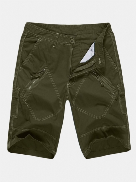 Grote Maat 30-40 Casual Cargo Shorts Zomer Heren Effen Kleur Mulit Zakken Knielengte Shorts