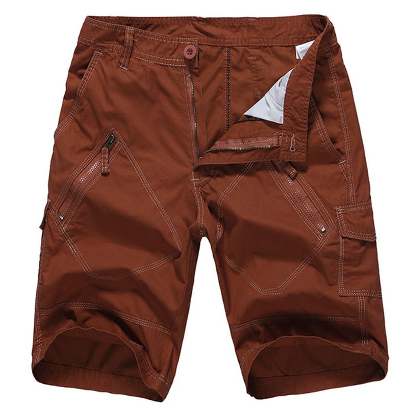 Grote Maat 30-40 Casual Cargo Shorts Zomer Heren Effen Kleur Mulit Zakken Knielengte Shorts