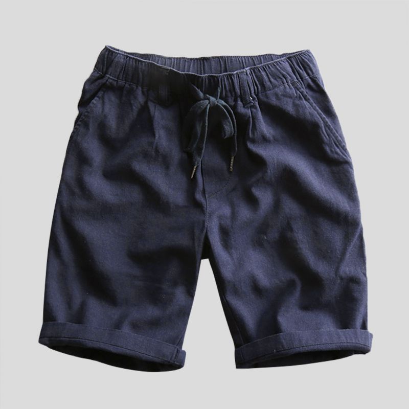 Heren 100% Katoenen Casual Shorts Met Trekkoord