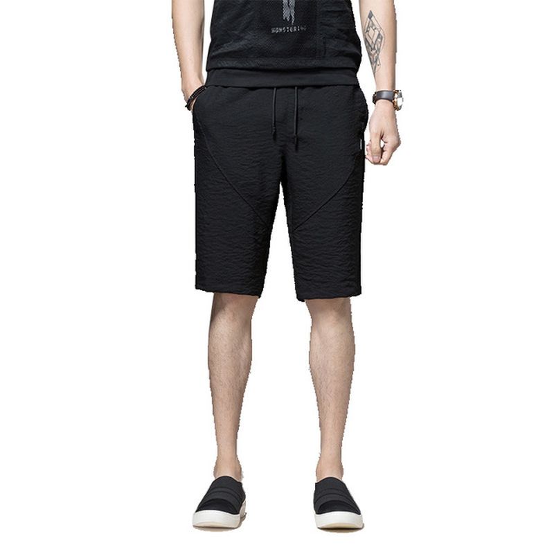 Heren Casual Rechte Vijf Broek Mode Micro-elastische Jeugd Dunne Sectie Broek Effen Kleur Shorts