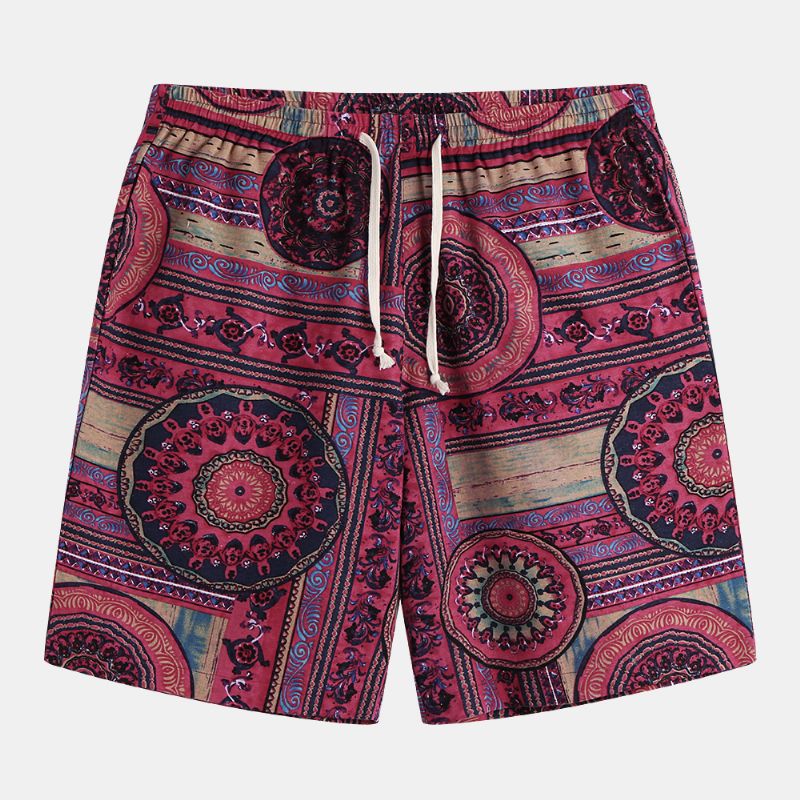 Heren Etnische Patroon Bedrukte Ademende Zomer Casual Shorts