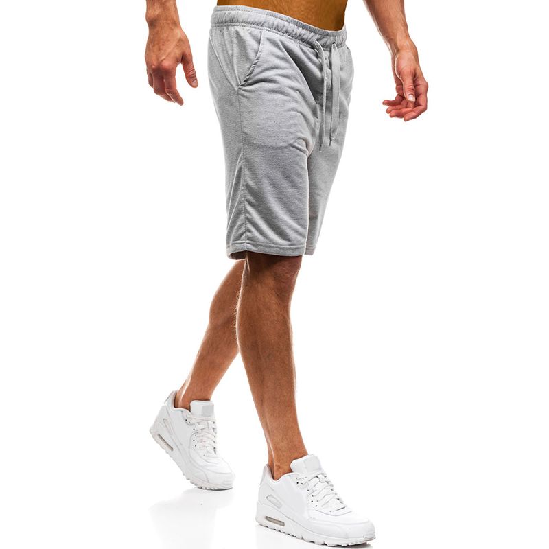 Heren Gym Katoen Ademend Trekkoord Effen Kleur Hardloopshorts