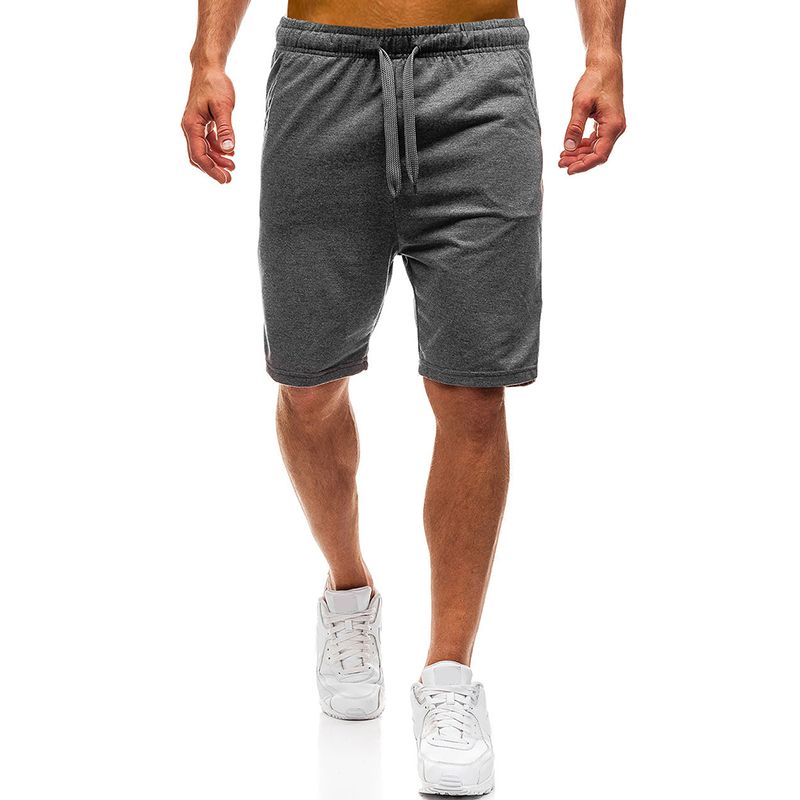 Heren Gym Katoen Ademend Trekkoord Effen Kleur Hardloopshorts