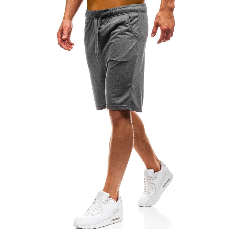 Heren Gym Katoen Ademend Trekkoord Effen Kleur Hardloopshorts