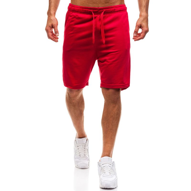 Heren Gym Katoen Ademend Trekkoord Effen Kleur Hardloopshorts