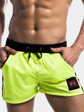 Heren Mesh Ondergoed Shorts Vrije Tijd Mode Hardlopen Fitness Elastische Taille Sportshorts Met Trekkoord