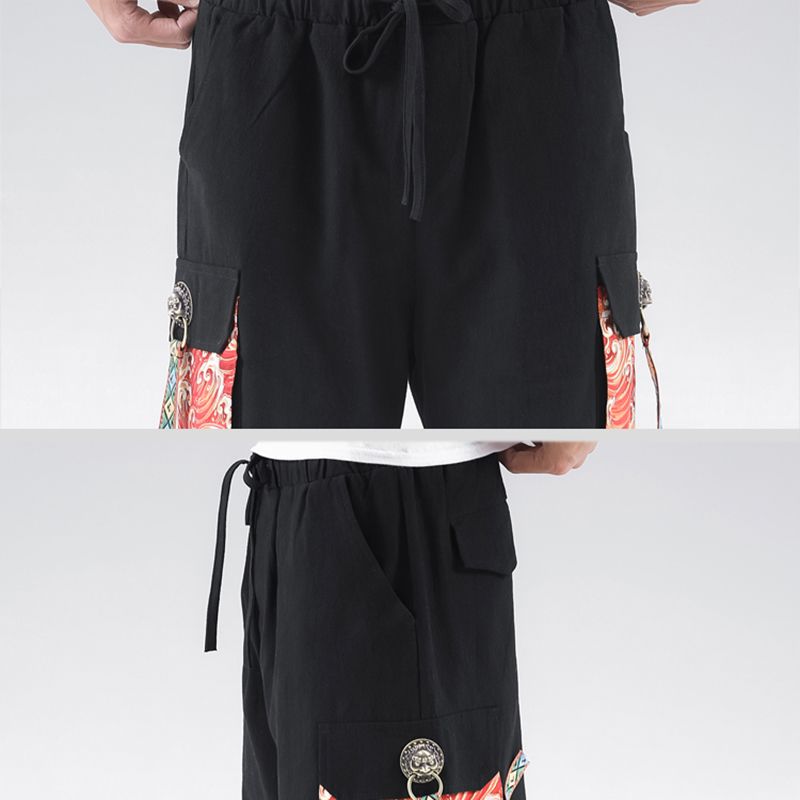 Heren Shorts Met Trekkoord In Chinese Stijl