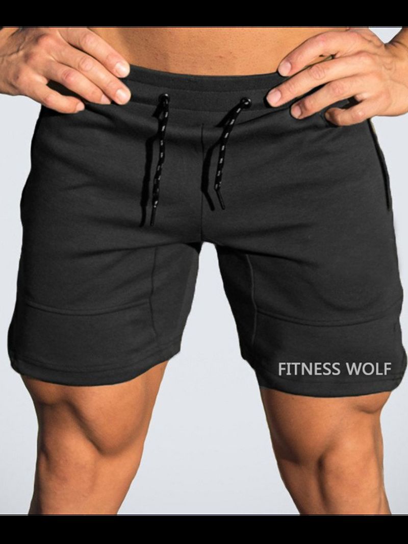 Heren Sport Fiets Trekkoord Slim Fit Effen Kleur Casual Shorts