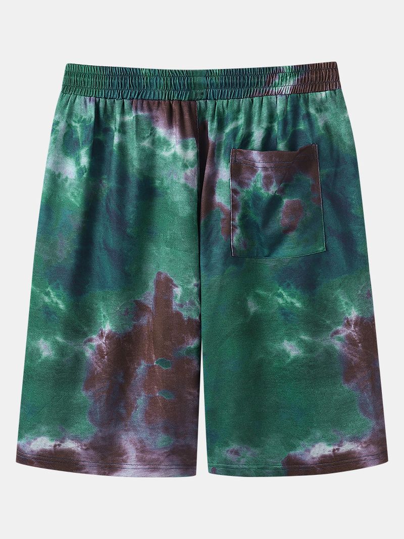 Heren Tie Dye Butterfly Print Elastische Taille Shorts