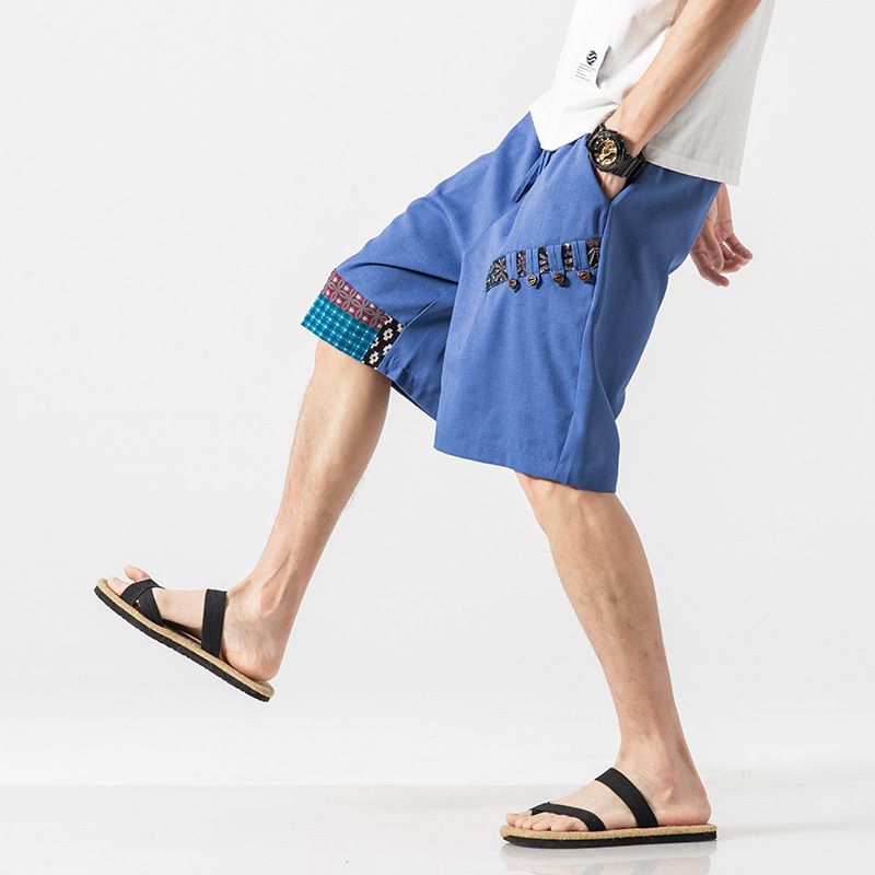 Heren Zak Stiksels Kleur Strand Casual Rechte Shorts