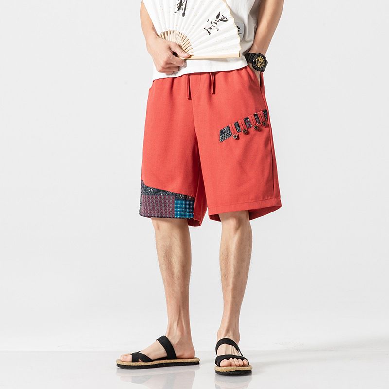 Heren Zak Stiksels Kleur Strand Casual Rechte Shorts