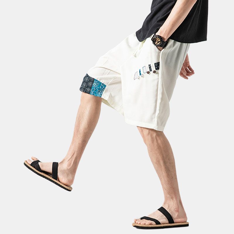 Heren Zak Stiksels Kleur Strand Casual Rechte Shorts