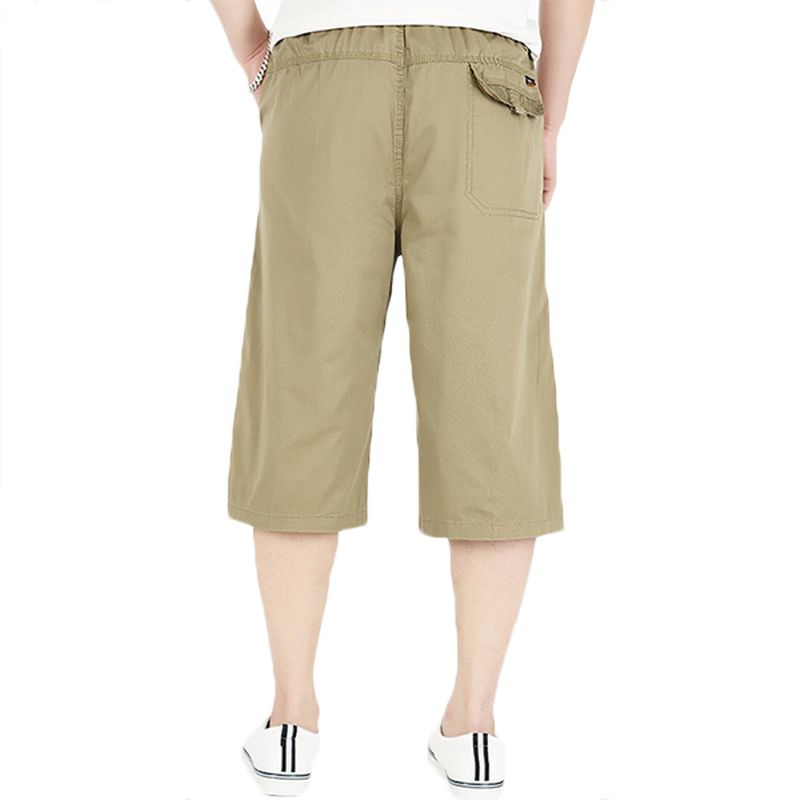 Heren Zomer Plus Maat Multi-pocket Effen Kleur Losse Pasvorm Casual Katoenen Shorts