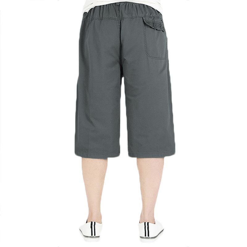 Heren Zomer Plus Maat Multi-pocket Effen Kleur Losse Pasvorm Casual Katoenen Shorts