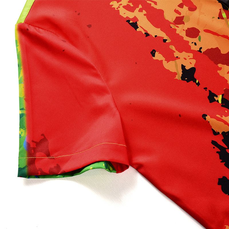 Jumpsuit Voor Heren Met Splash-inktprint En Korte Mouwen