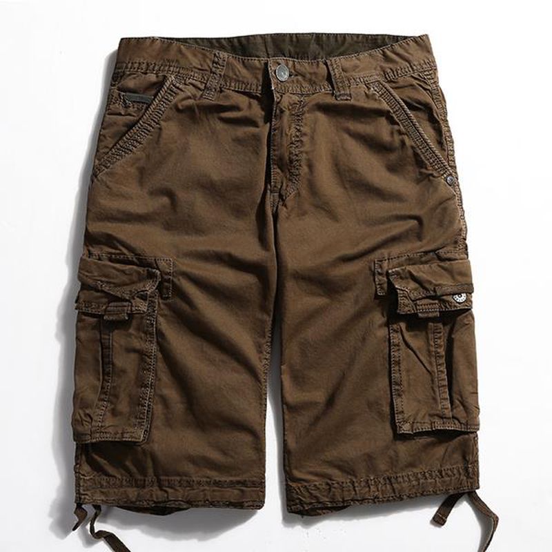 Outdoor Groot Formaat Puur Katoenen Wasgoed Cargo Shorts Multi Pocket Casual Herenshorts